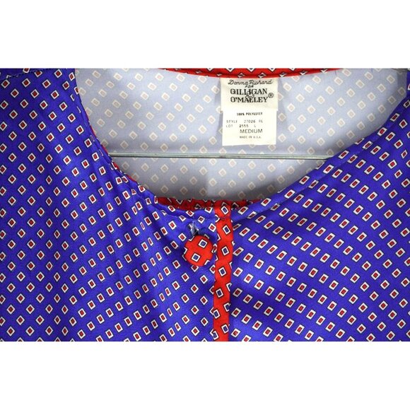 Vintage 80s Donna Richard for Gilligan O'Malley Silky Geometric Print Pajama Set - Picture 4 of 12